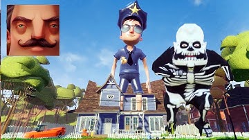 Hello Neighbor - My New Neighbor Dark Riddle Skeleton Act 2 Trampoline Gameplay Walkthrough