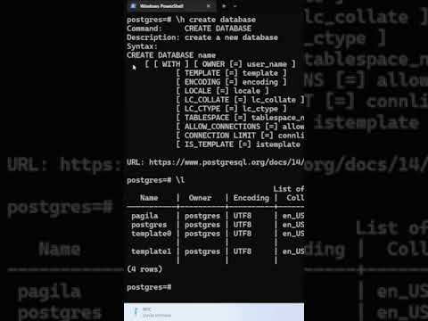 Como crear una base de datos en postgresql