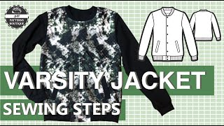 Varsity Jacket for Men DIY - Sewing Steps / PDF Patterns Boutique Sew Along