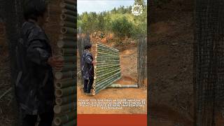 대나무 회전문 제작 : 단순한 축 회전 원리로 완성하는 견고한 자연주의 출입문 #worker #process #bamboo #craftsmanship #engineering