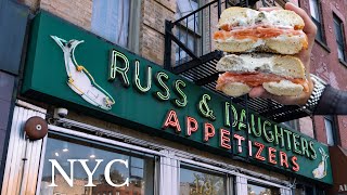 Eating at Russ and Daughters. Some of the BEST Bagels in NYC! screenshot 3