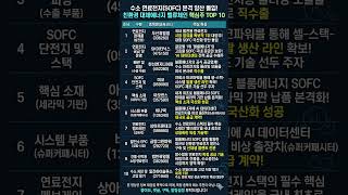 수소 연료전지SOFC 본격 양산 돌입! 친환경 대체에너지 밸류체인 핵심주 TOP 10