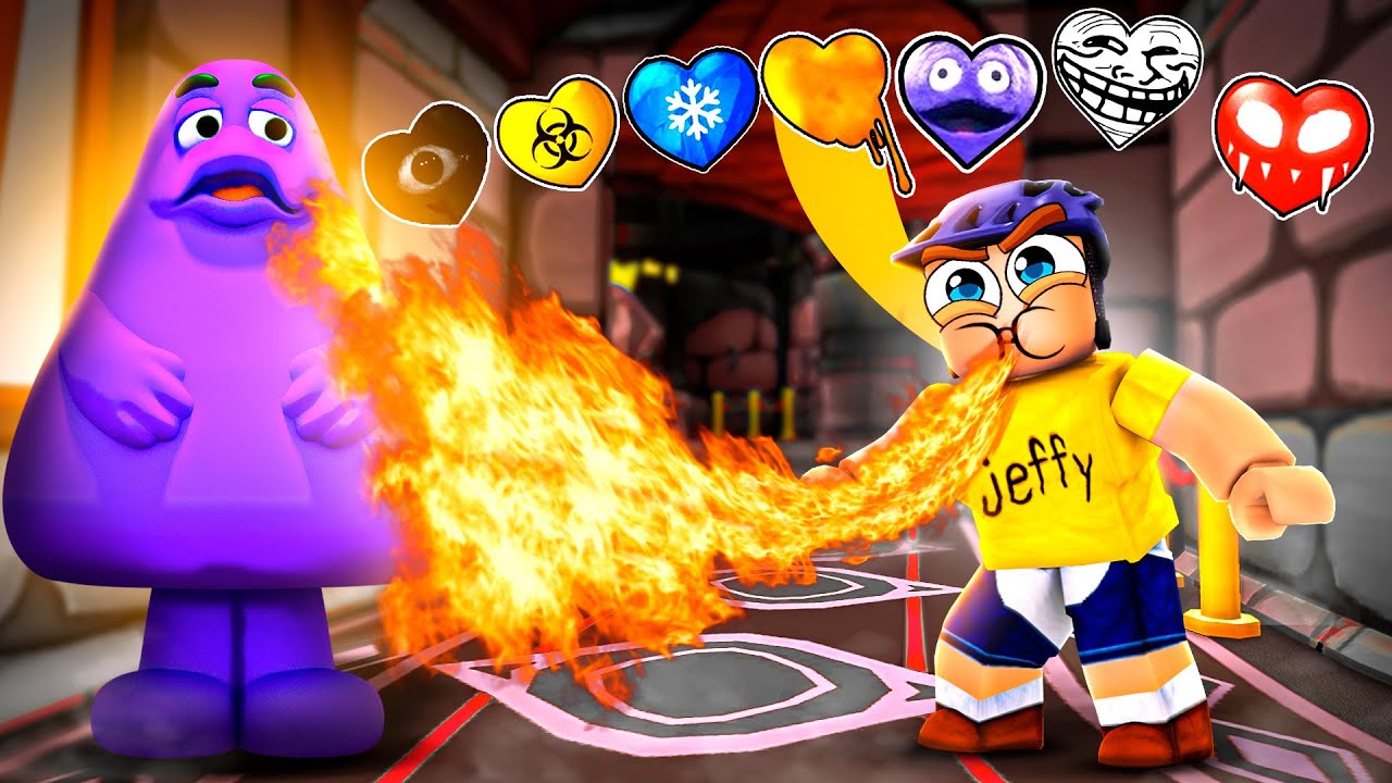 Escape Grimace But CUSTOM HEARTS in ROBLOX!