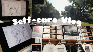 🌱 Self-care Vlog | Going out, manga shopping, drawing, cleaning, CSM x Uniqlo etc.