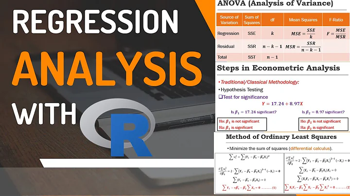 Regression Analysis with R - PART ONE (detailed explanation)