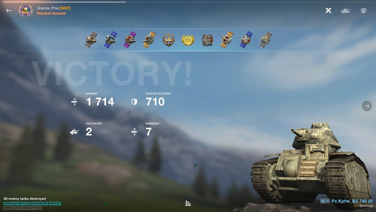 Pz. B2 & D.W.2 Clan Platoon / 2123 dmg comb./ 2 Frags 🏆ACE MASTERY💪😎Granite_Pine & red930turbo (NHP)