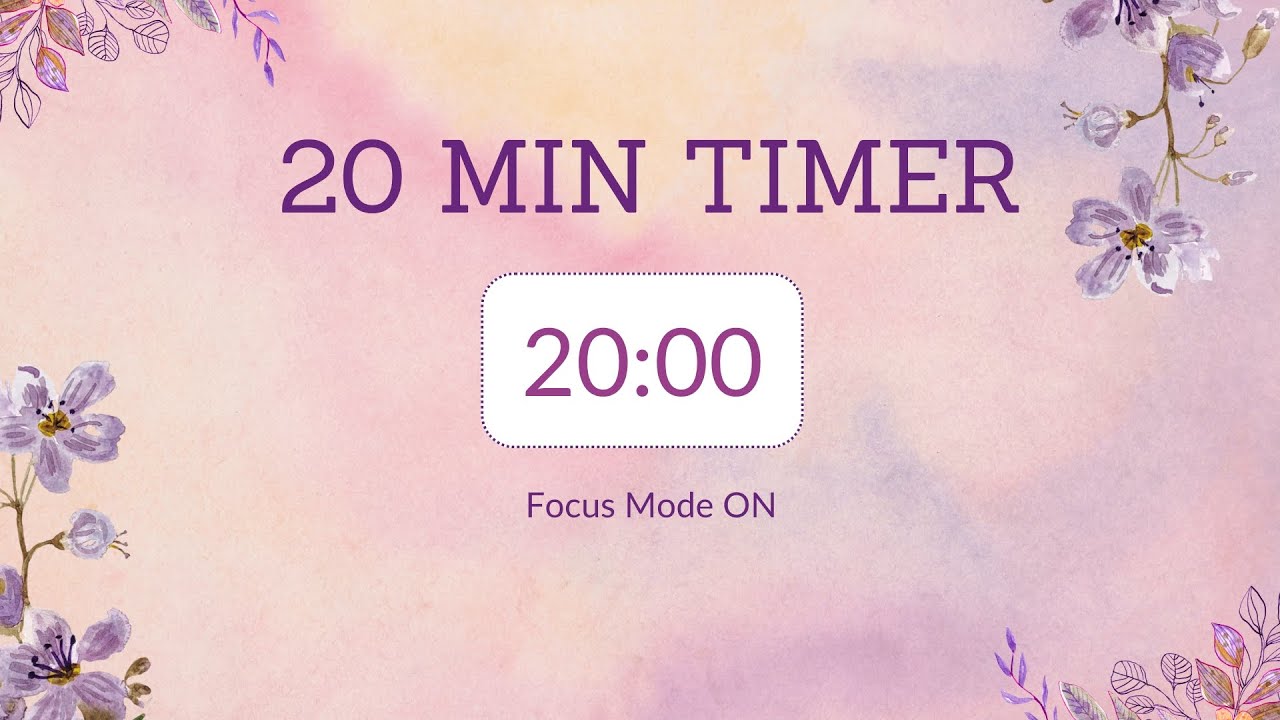 20 min countdown timer / Focus Mode ON 🦋🪻