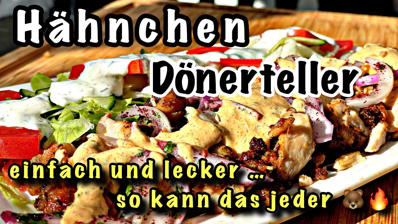 Hähnchen Dönerteller mit Knoblauch Sauce einfach und lecker selbst gemacht
