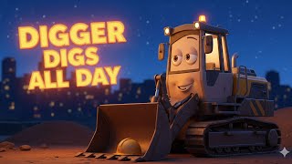 Digger Digs All Day | Sing Together the Song About Work & Rest for Kids