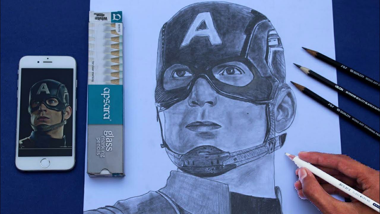 Drawing Speed Sketch Captain America infinity war YouTube