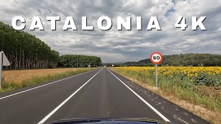 Driving in Spain - countryside of Catalunya | 4K UHD