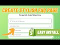 How to create a FAQ page Shopify | Best Way In 2024