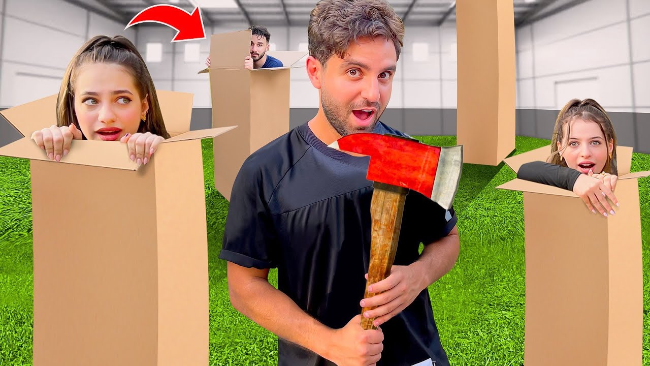 اخر شخص يخرج من الصندوق يربح !! 🎁 غميضة