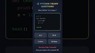 Python Tricky Question #2 🔥 | Variable Scope Output 🤯 #shorts #Python