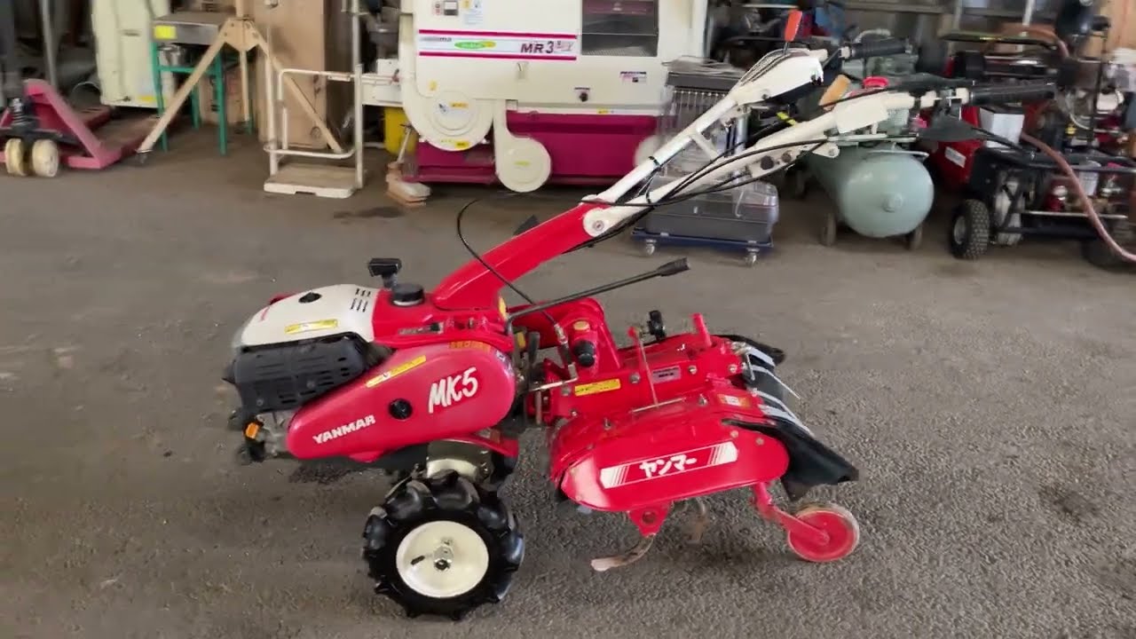 YANMAR MT50 耕運機 赤 YANMAR 4.8馬力 耕運機 MT502 前進2速/後進1速 使ってみました - YouTube