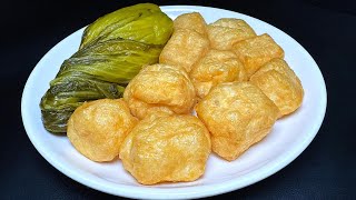 Sour Cabbage \& Fried Tofu! No Steaming\/Frying, Easy to Make—Tasty \& Appetizing