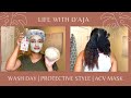 My Wash Day | Protective Style | Aztec Clay Mask Routine