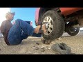 Dad To The Rescue, Destroyed Truck Tire