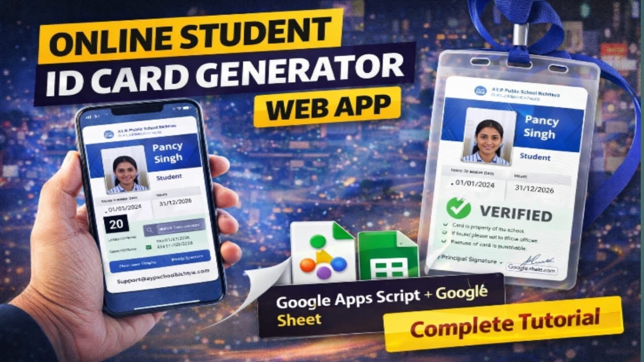 Online Student ID Card Generator Web App | Google Apps Script + Google ...