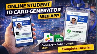 Online Student ID Card Generator Web App | Google Apps Script + Google Sheet | Complete Tutorial screenshot 1