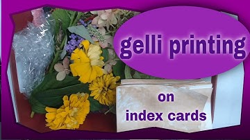 gelli printing on index cards