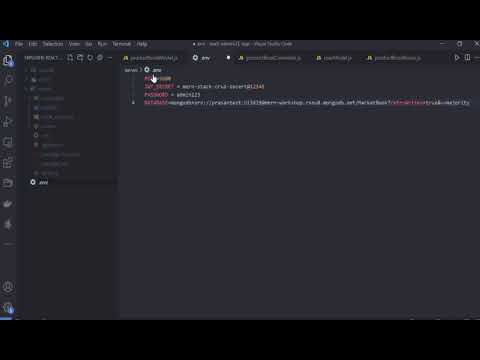 แนะนำเทคโนโลยีการสร้างเว็บด้วย React FullStack - file env