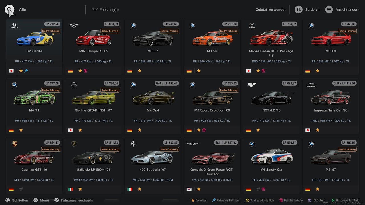 Verwunderlich Gt7 Motor Liste Ebenbild