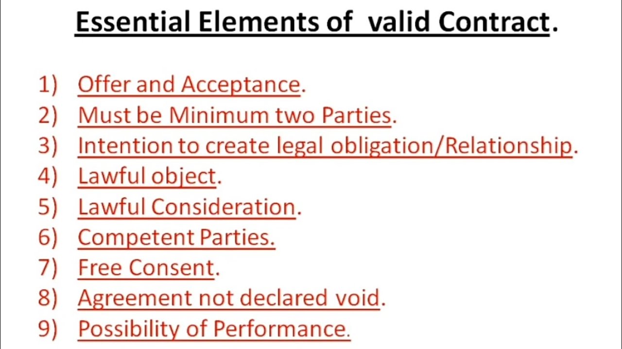 7 essential elements of a contract