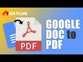 How to Convert a Google DOC Into a PDF File.