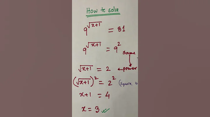 #short #math trick #how to solve 9^(x+1)=81
