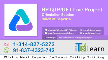 HP UFT Live Project Orientation Session for Beginners Sep 2015