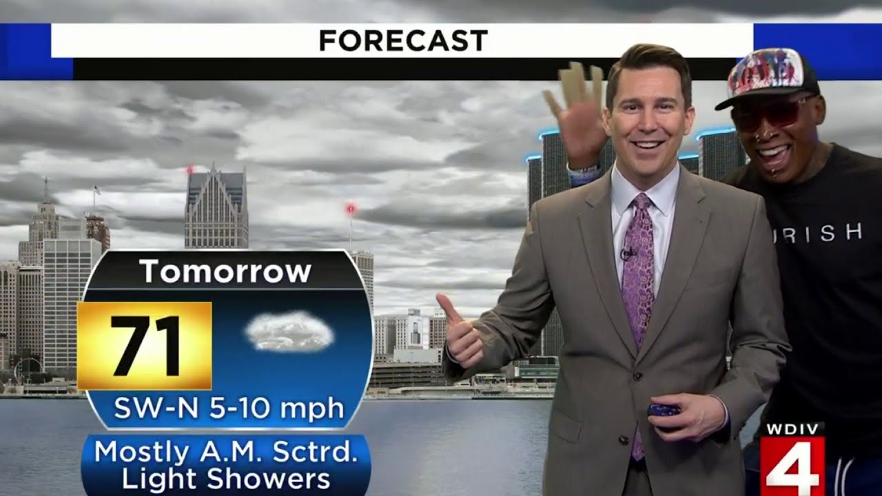 Dennis Rodman's Local 4 forecast YouTube