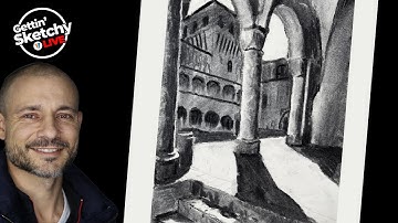 Live Drawing - Architectural Rendering with Charcoal