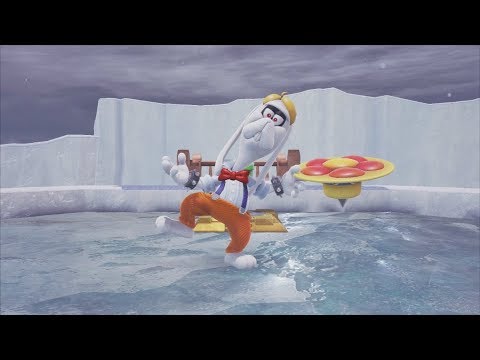 Video: Super Mario Odyssey - Cake Thiefs Avskjedsgave, The Gusty Barrier, Snowy Mountain Barrier Og Tall Broodal