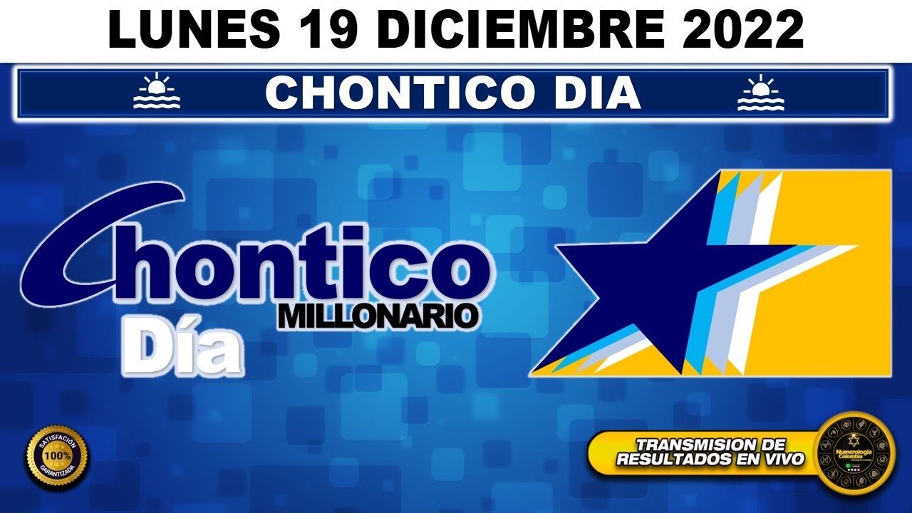 Resultado lotería CHONTICO DIA ☀️del LUNES 19 de DICIEMBRE de 2022 (ULTIMO SORTEO DE HOY) ✅✅✅l