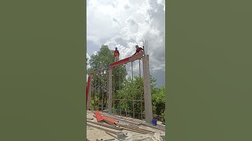 Install formwork for first beam #excavator #column #siteoffice #beam #design #interior