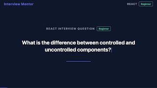 Controlled vs Uncontrolled Components in React