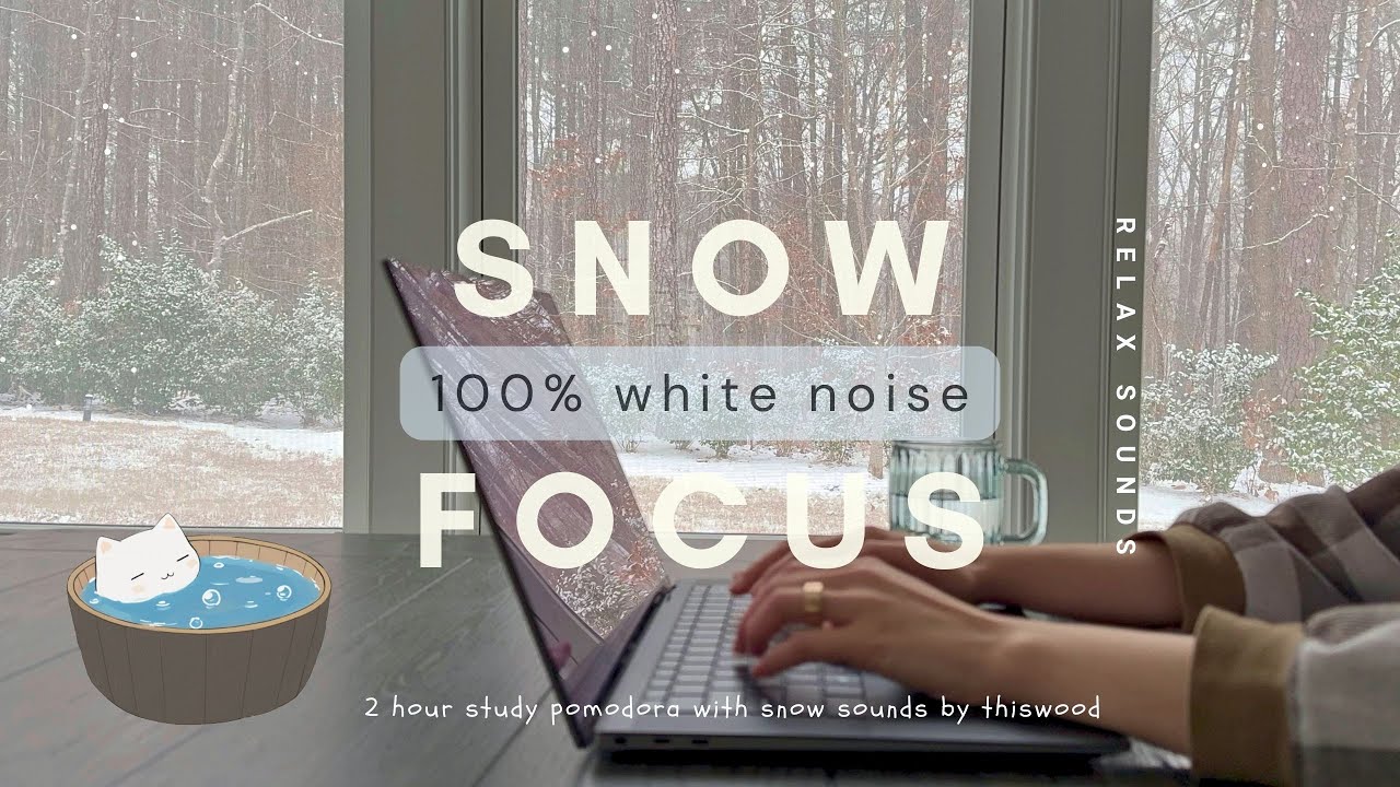2-Hour Study With Me | ️ Snowfall White Noise | 📚 Deep Focus ...