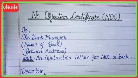 Application letter for NOC in bank|| NOC ( no objection certificate)||Content Writer ✍️✍️