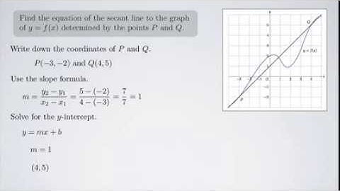 (Single-Variable Calculus 1) Finding the Equation of a Secant Line