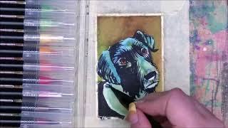 Painting a Black Lab Dog Watercolors