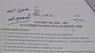 Compensation  management   bba 6 sem 3 yr important  questions [OU] #bb education channel 👍🏻👍🏻👍🏻👍🏻💯
