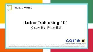 Train the Trainer: Labor Trafficking 101 with a Focus on Minors