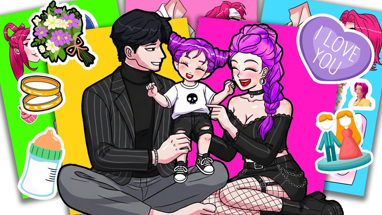 KPOP DEMON HUNTERS Sticker Couple Jinu x Rumi | Sticker Book DIY