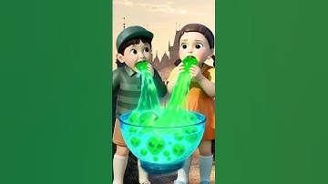 Squid Game eating colorful dragon edible slime ASMR #asmrRainbow #squidgame #squidgame2 #ai