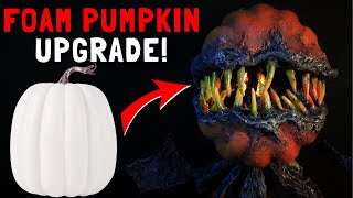Transforming Your Foam Pumpkin Into A Creepy Piranha Plant!
