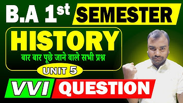 BA 1st Semester History Important Question 2026 | History BA Semester 1 VVI Question 2026