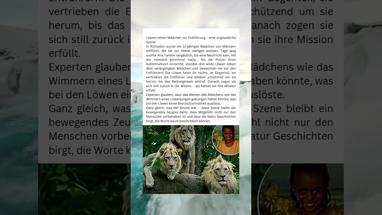 Die Löwen, die ein Mädchen retteten – Ein Wunder aus Äthiopien 🦁👧