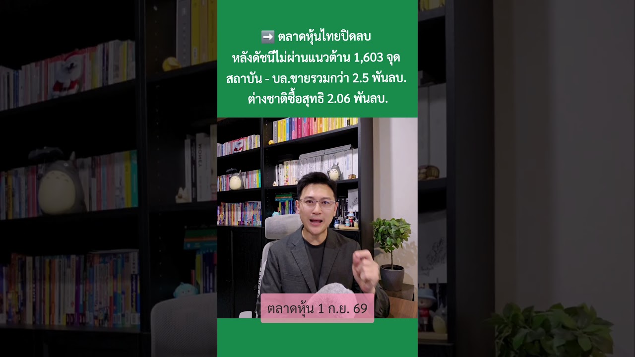 1 ก.ย. 69 “กังวล เงินเฟ้อสูงนาน ดัชนีไม่ผ่าน 1,603 จุด” #ตลาดหุ้น #เศรษฐกิจ #การลงทุน #การเงิน