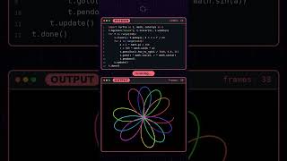 Python Draws A Morphing Rainbow Flower In 12 Lines 🌸 #python #coding